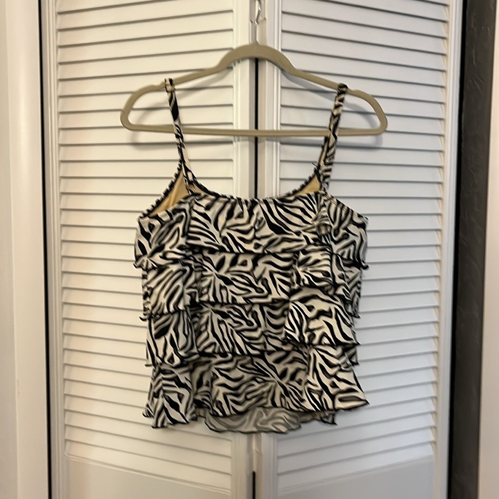 Ceeb. Zebra Print Ruffletankini. Size 16 - image 5